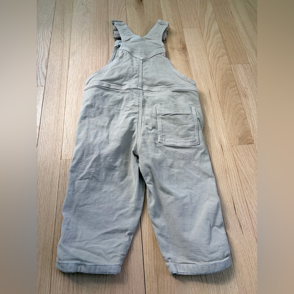 Zara Toddler Overalls 1.5-2 Years Neutral Khaki Dungarees - Picture 5 of 5
